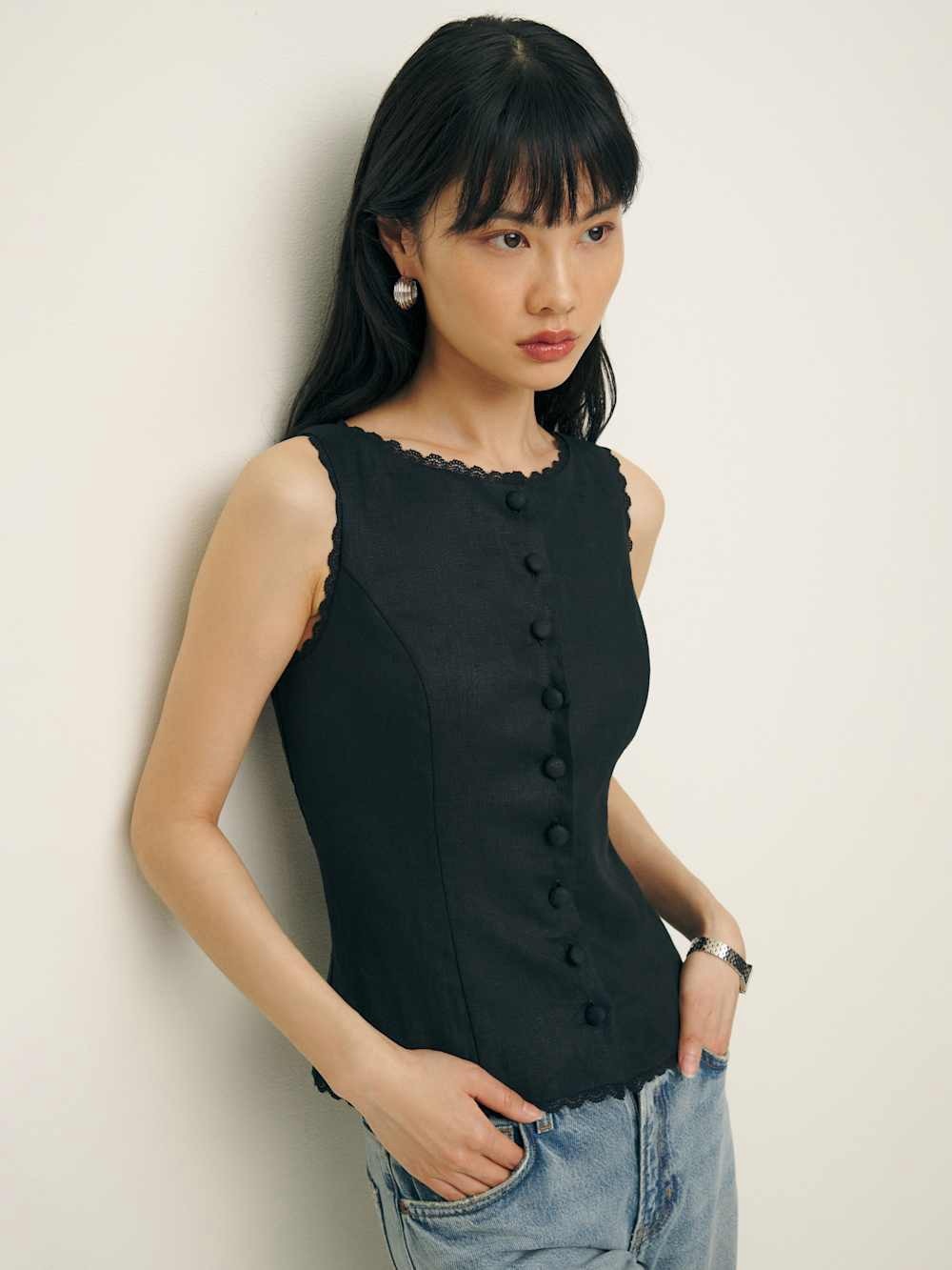 Reformation Amela linen top / size 4